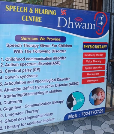 Dhwani Speech And Hearing Centre from Bhopal is a Therapy Centre.