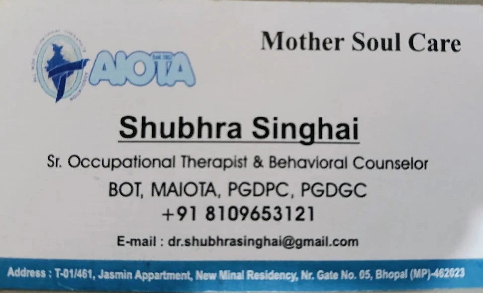Shubhra Singhai from Bhopal is an Occupational Therapist and Counsellor.