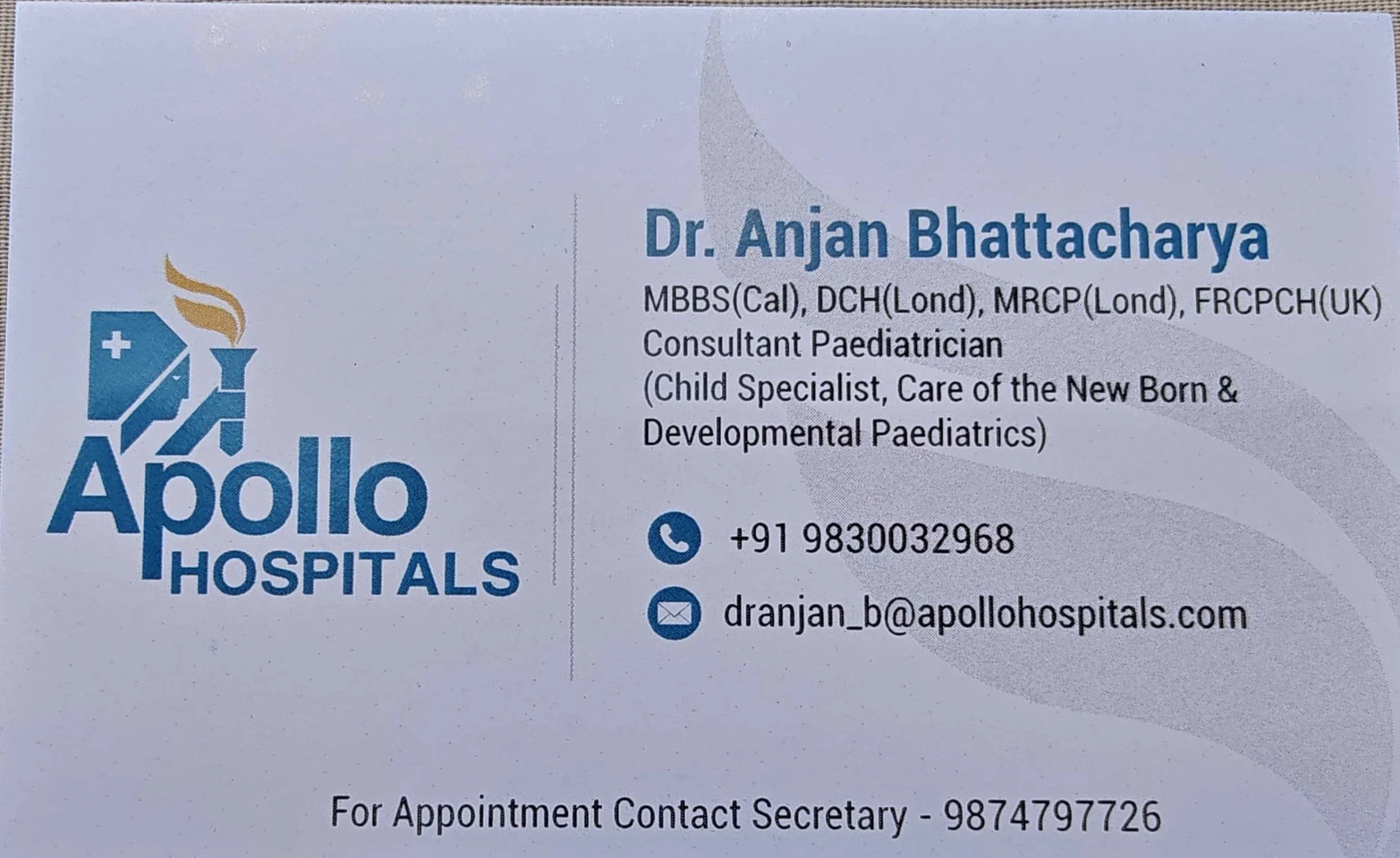 Dr Anjan Bhattacharya is a Pediatrician from Kolkata.