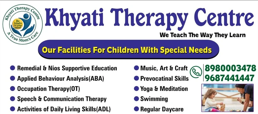 Khyati Therapy Centre from Hyderabad is a Therapy Centre.