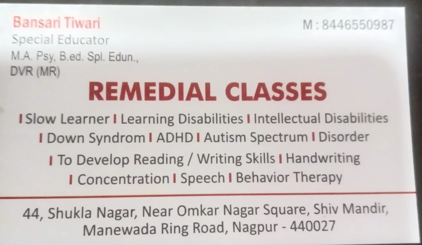 Bansari Tiwari from Nagpur is a Special Educator and Counsellor.