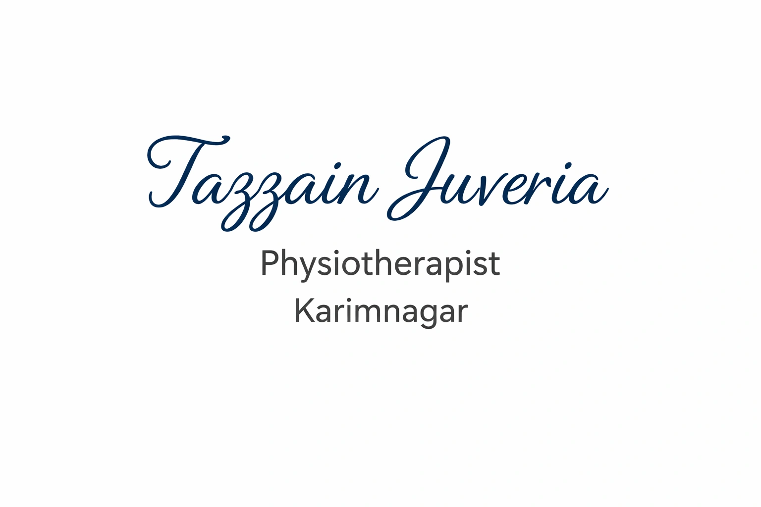 Tazzain Juveria from Karimnagar is a Physiotherapist.