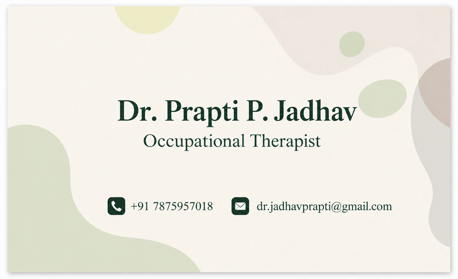Dr. Prapti Jadhav Shinde from Mumbai is an Occupational Therapist